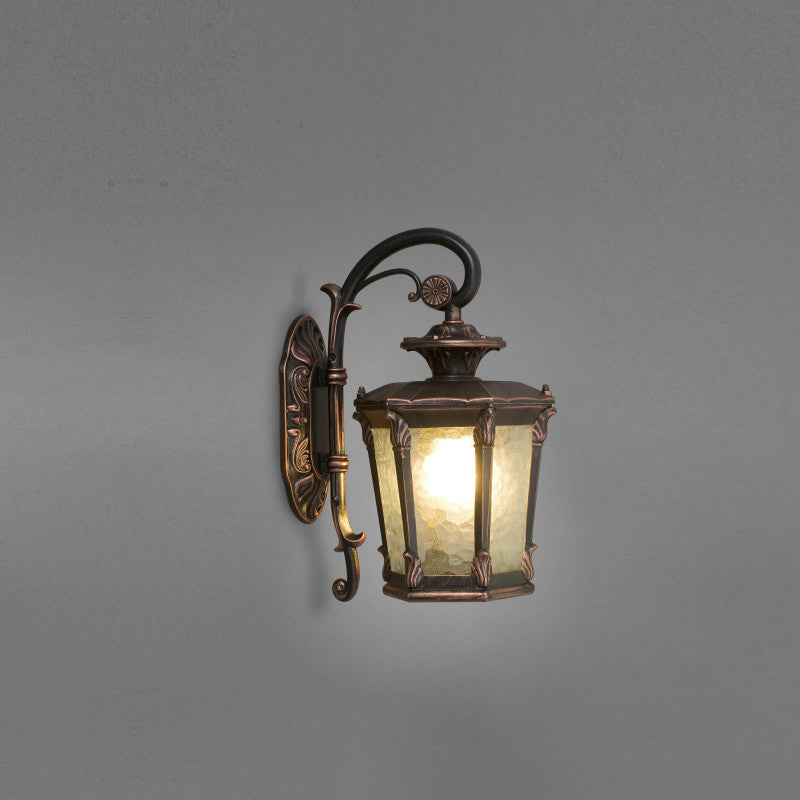 AMUR buitenwandlamp zwart met koperpatina