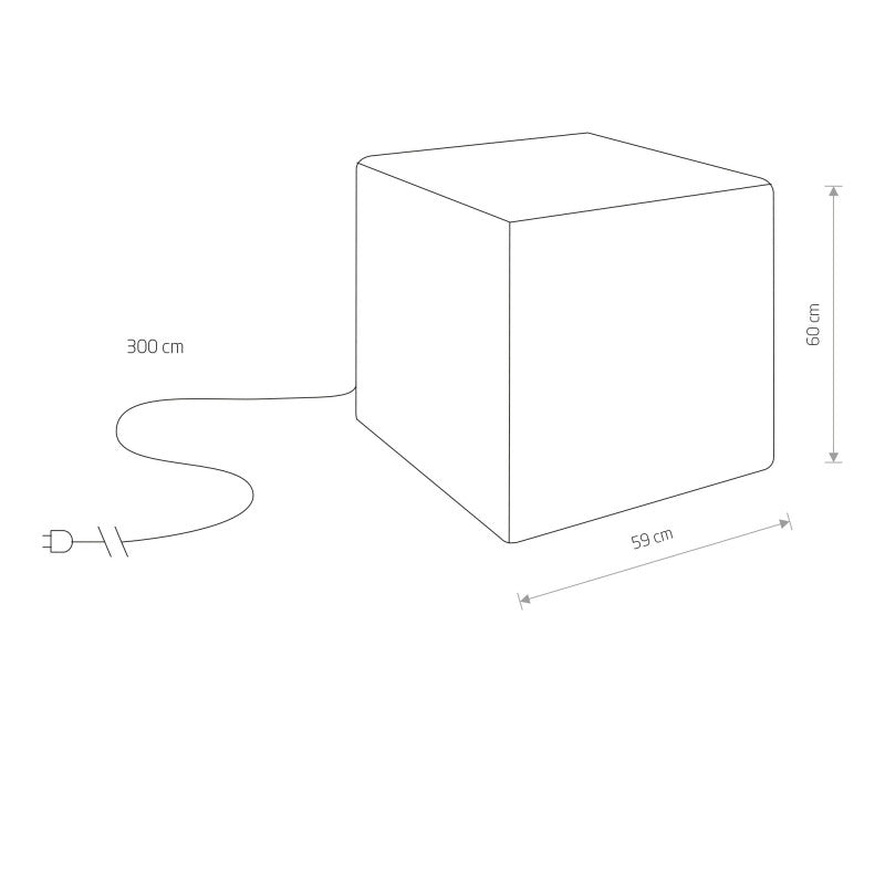 CUMULUS CUBE lichtgevende tuinkubus wit L, afbeelding 2