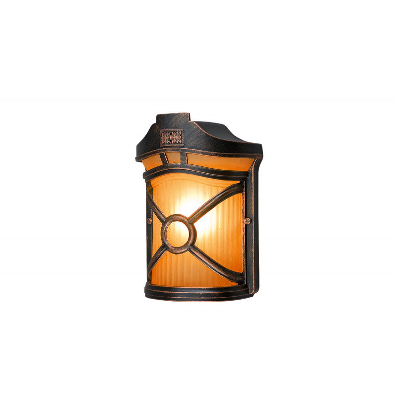 DON buitenwandlamp zwart met koperpatina