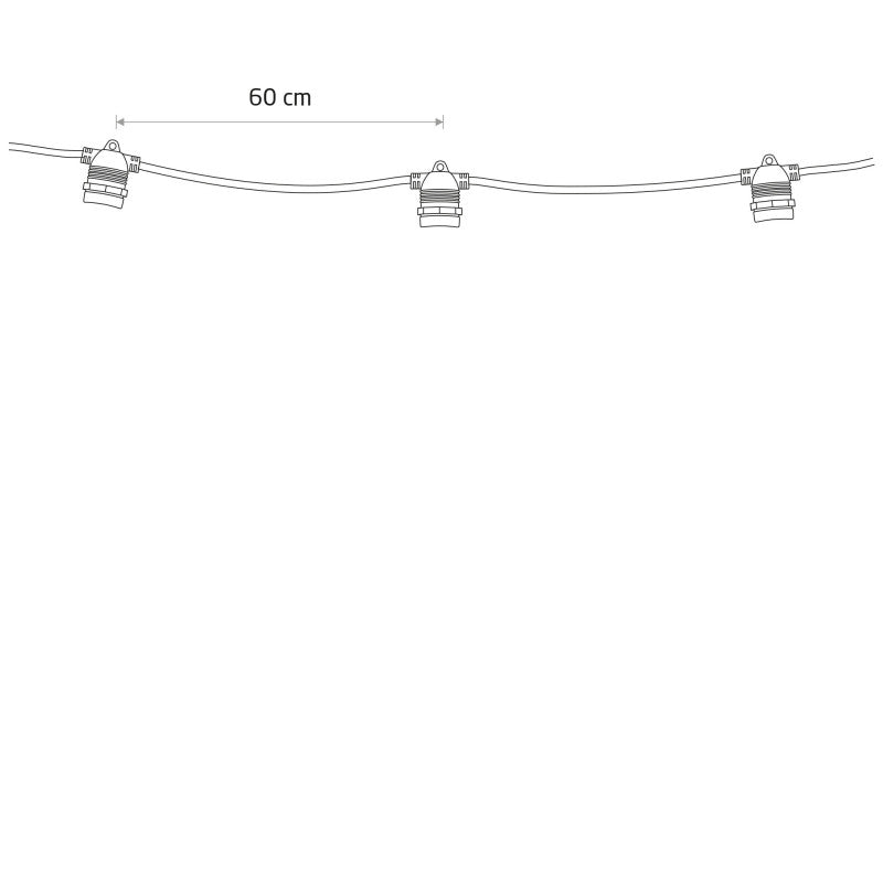 FESTOON LIGHTS lichtsnoer zwart 9 m, afbeelding 3