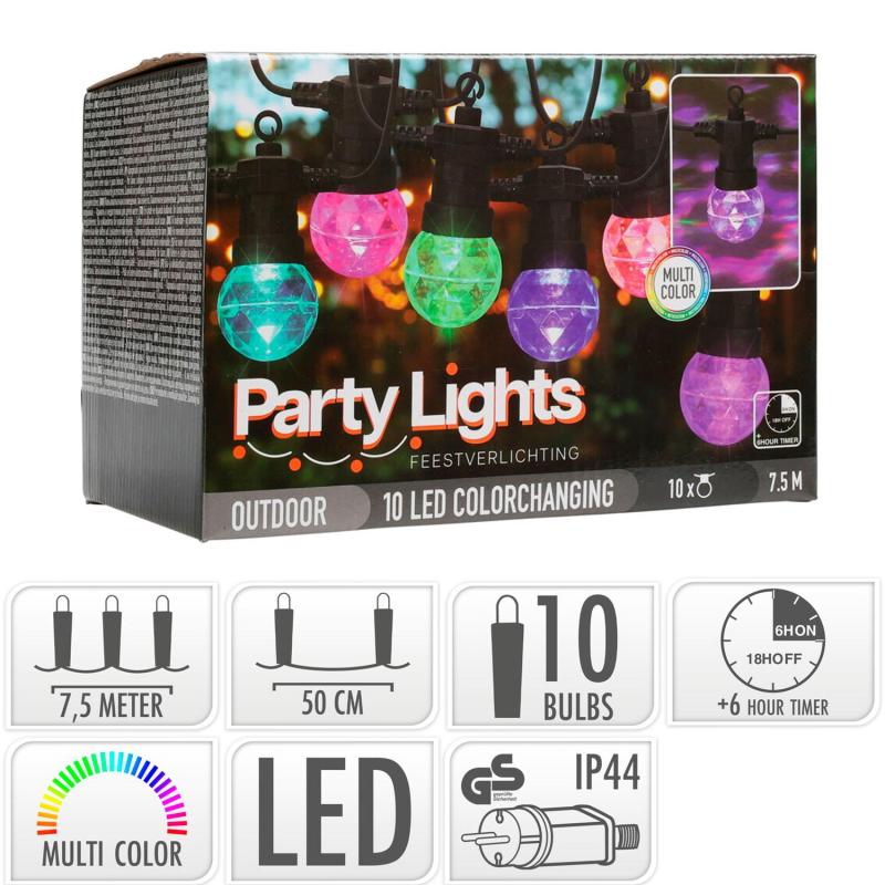 RAYNIVO lichtsnoer RGB in de tuin