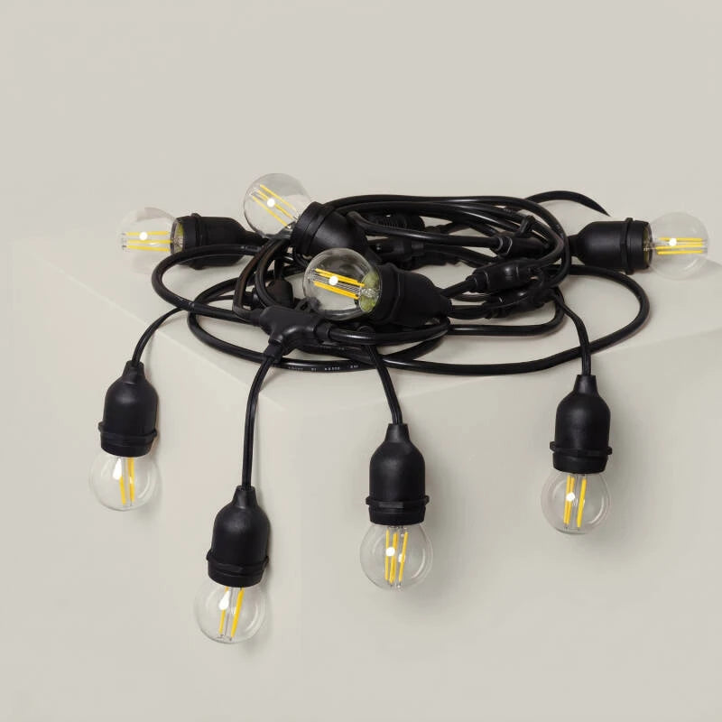 SOLTIVO lichtsnoer met filamentlampen zwart
