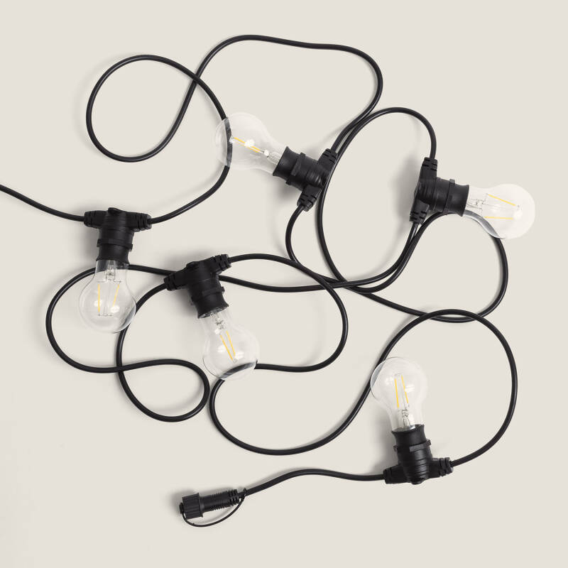 NOCTARO lichtsnoer met 5 filamentlampen B22 zwart