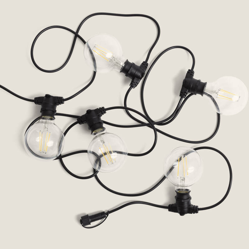 GLOBIVO lichtsnoer met 5 bollampen B22 zwart