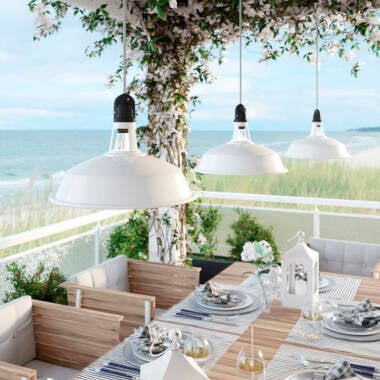 ELVARO buitenhanglamp wit siliconen rozet