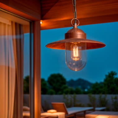 GLOBIVO buitenhanglamp donkerbruin detail