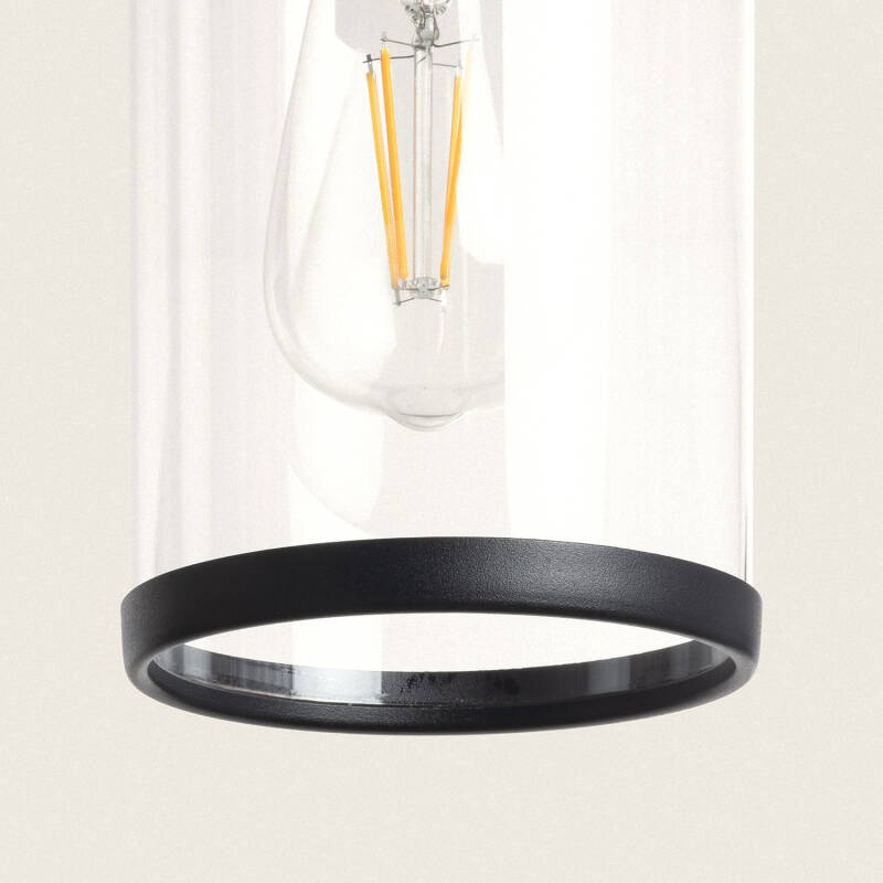 VITRAVO glazen hanglamp zwart brandend