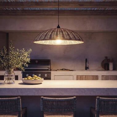 PLANIVO hanglamp rotan-effect sfeerbeeld