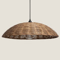 PLANIVO buitenhanglamp platte schijf rotan-effect naturel