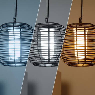 PLUMARO buitenhanglamp bruin op terras