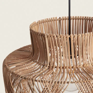 OLIVARO rotan hanglamp sfeerbeeld terras