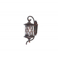 LANTERN buitenwandlamp zwart met koperpatina