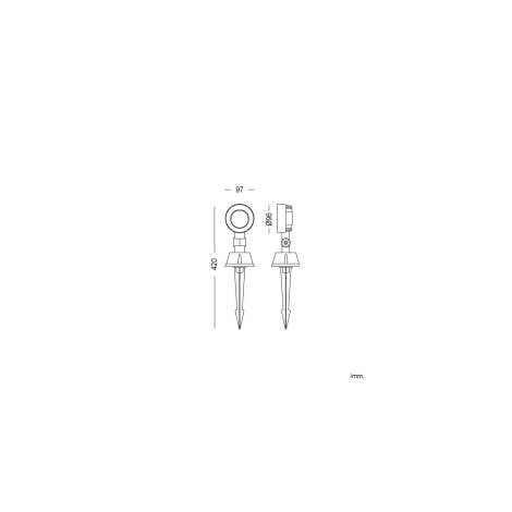 SILVIVO tuinspot 3W maattekening