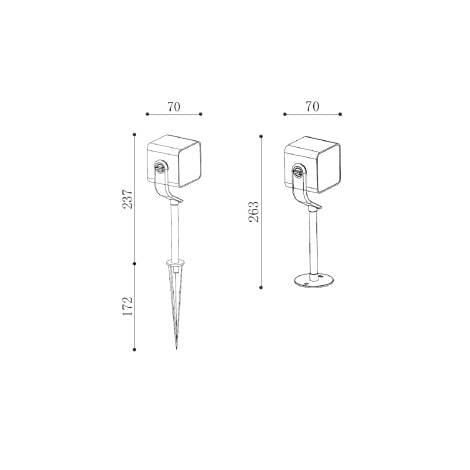 VEKTARO tuinspot 11W maattekening