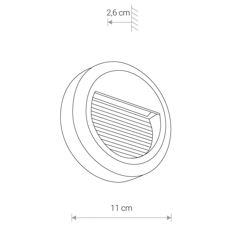 SIDEWALK ROUND LED buitenwandlamp zwart, afbeelding 5