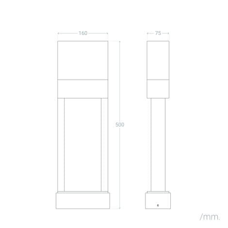 YOLTIVO tuinpaal maattekening