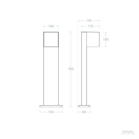 VELKARO tuinpaal maattekening