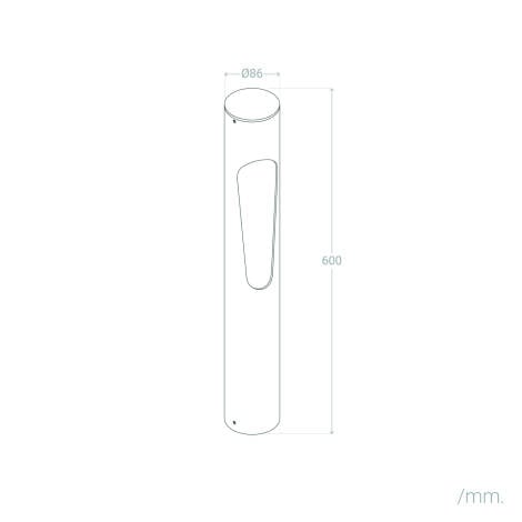 RUNDAVO tuinpaal maattekening