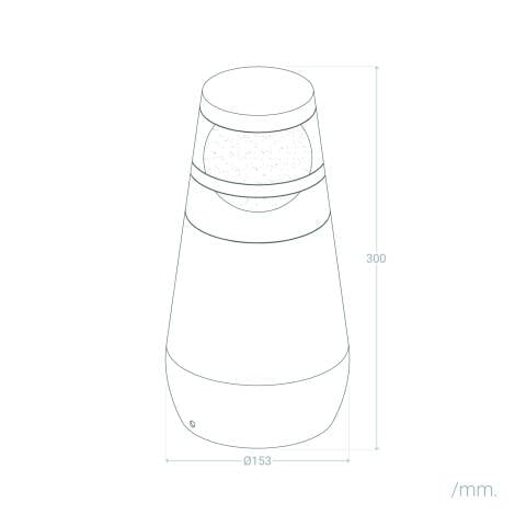 MOSTIVO lage tuinpaal maattekening