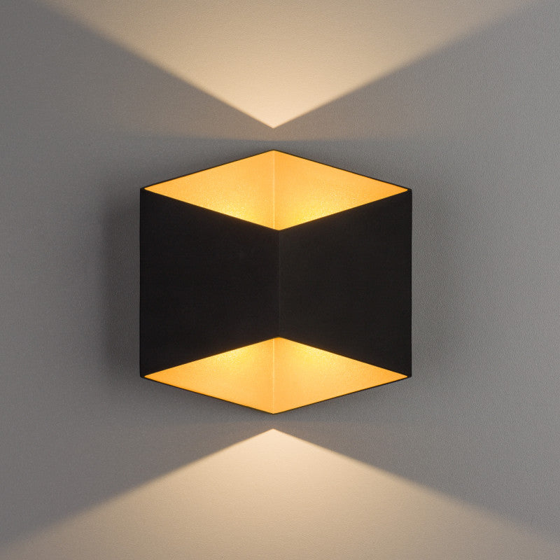 TRIANGLES LED buitenwandlamp zwart-goud, afbeelding 3