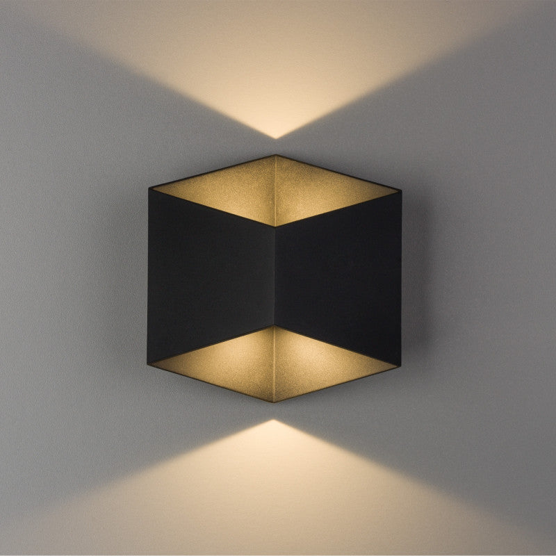 TRIANGLES LED buitenwandlamp zwart