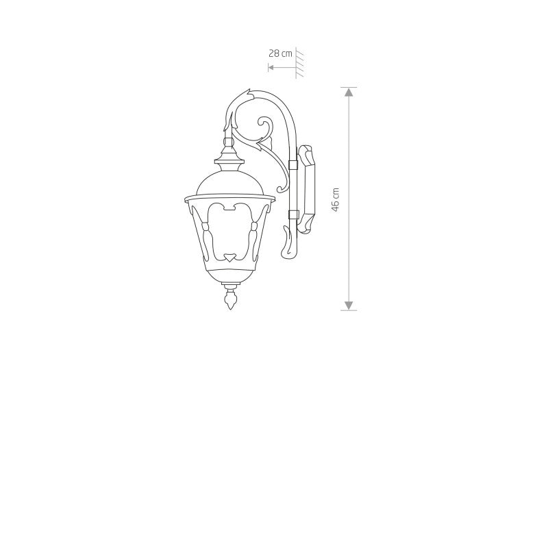 TYBR buitenwandlamp zwart met goudpatina, afbeelding 2